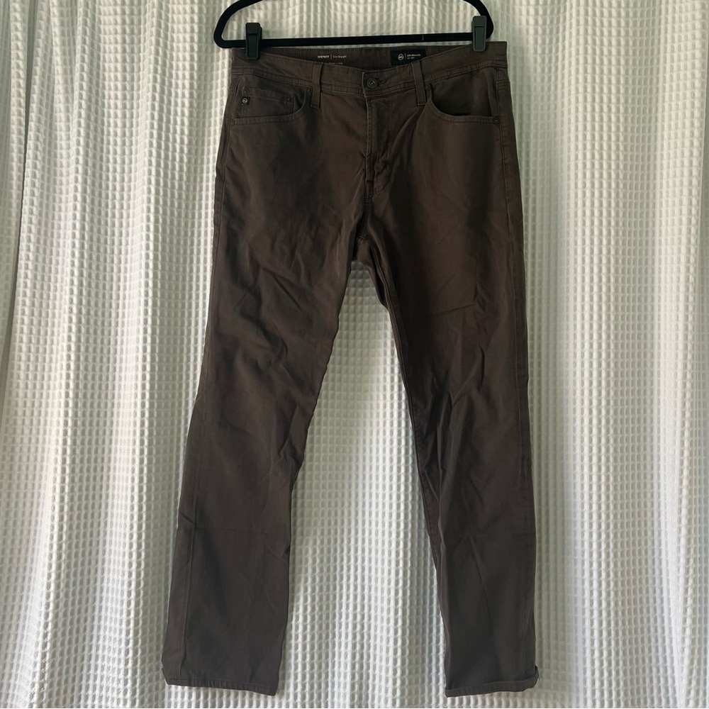 Ag Adriano Goldschmied Everett Slim Straight Brown Pants